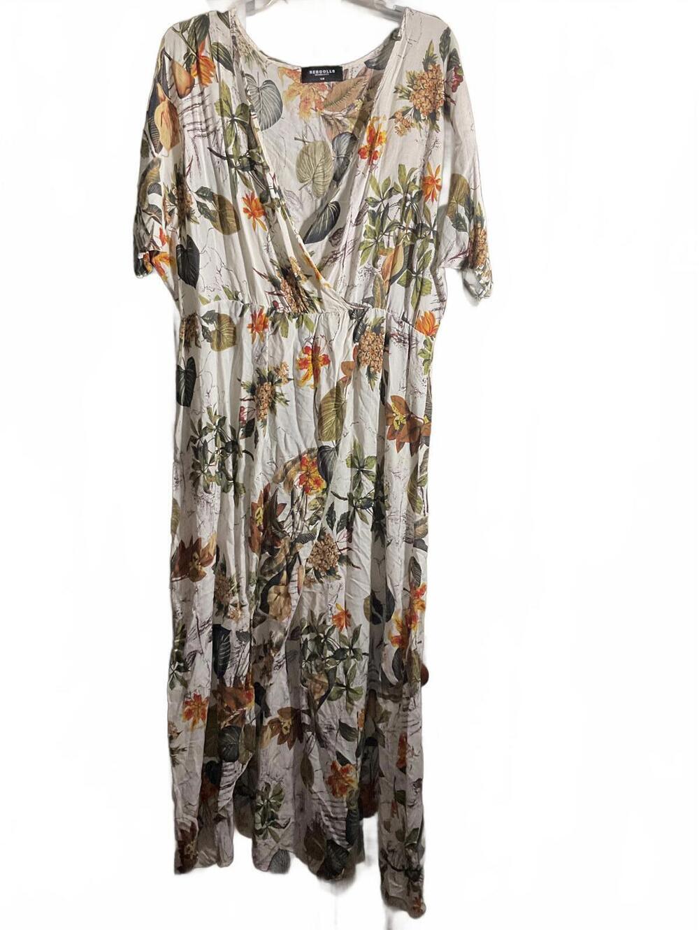 Floral Tropical Vacation Summer Maxi Dress by Rebdolls 1X
